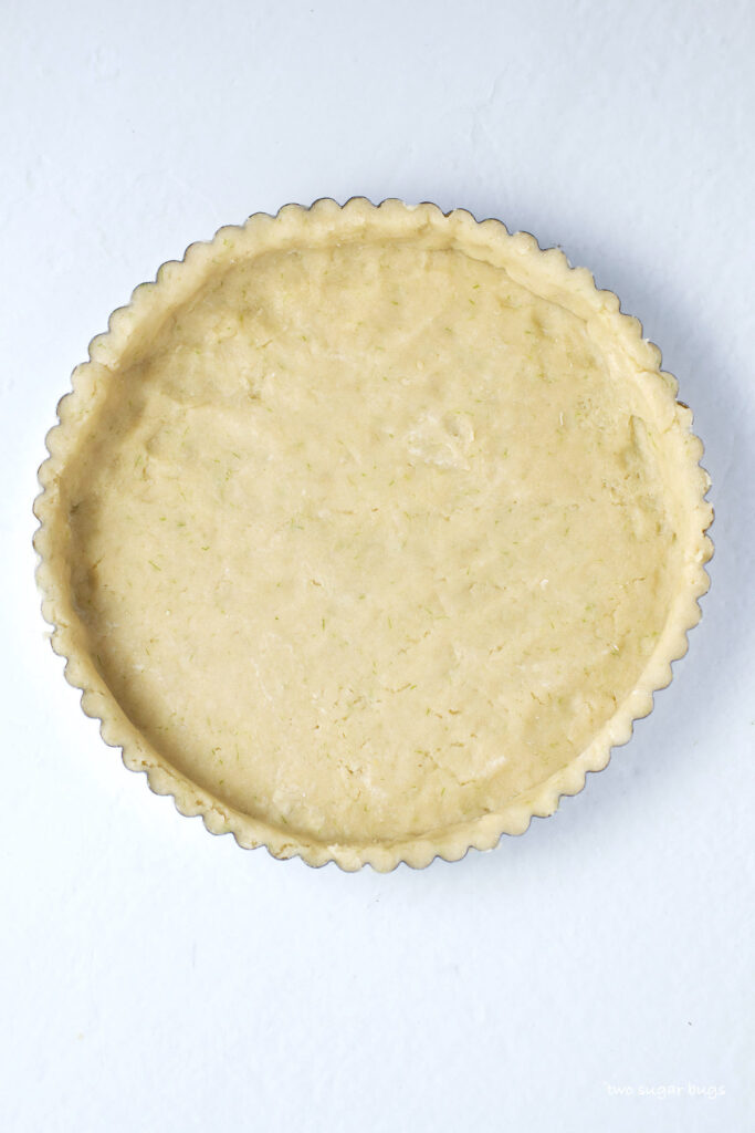unbaked lime sweet pastry dough