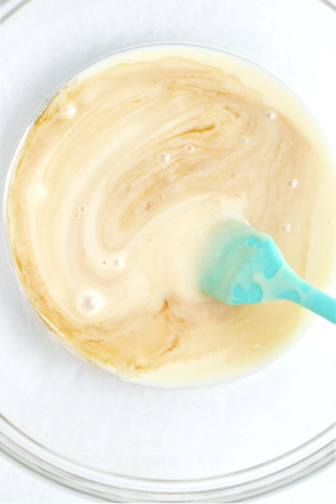 sweetened condensed milk, kosher salt and vanilla in a mixing bowl