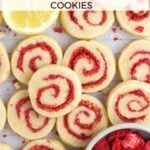 pinterest graphic for strawberry lemonade cookies