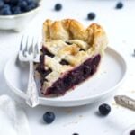 pinterest graphic for frozen blueberry pie