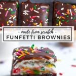 pinterest graphic for funfetti brownies