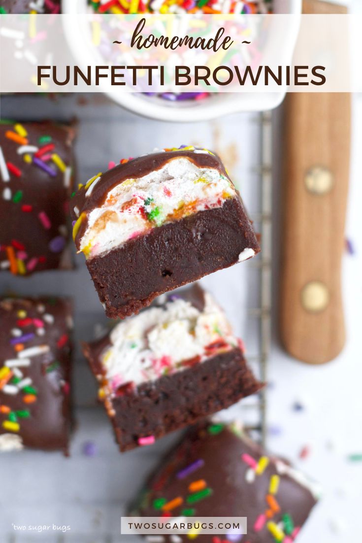 Funfetti Brownies two sugar bugs