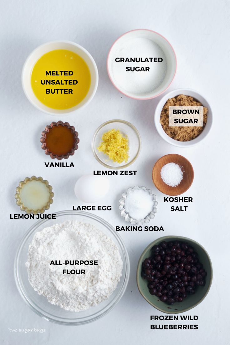 ingredients for lemon blueberry cookies