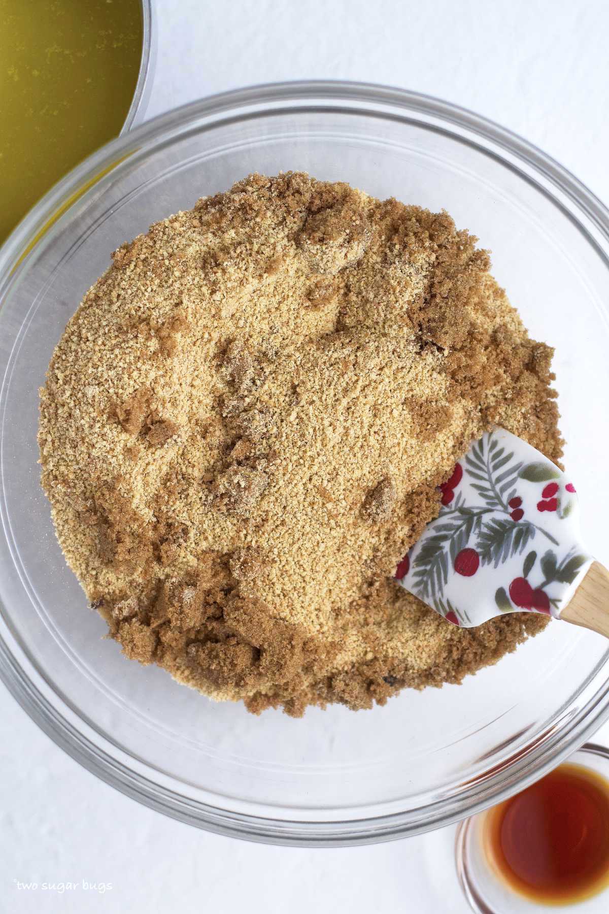 brown sugar and graham cracker crumbs in a bowl