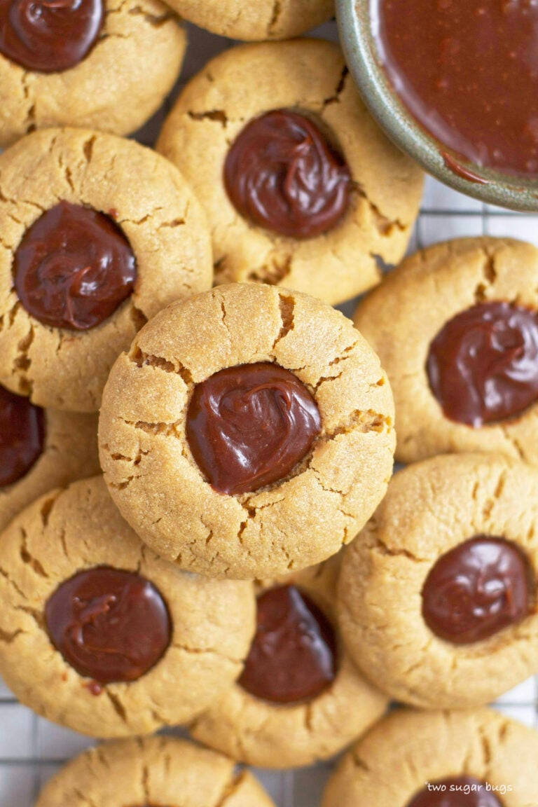 Peanut Butter Thumbprint Cookies {no chill} two sugar bugs