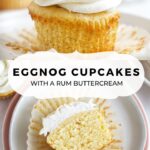 pinterest graphic for eggnog cupcakes