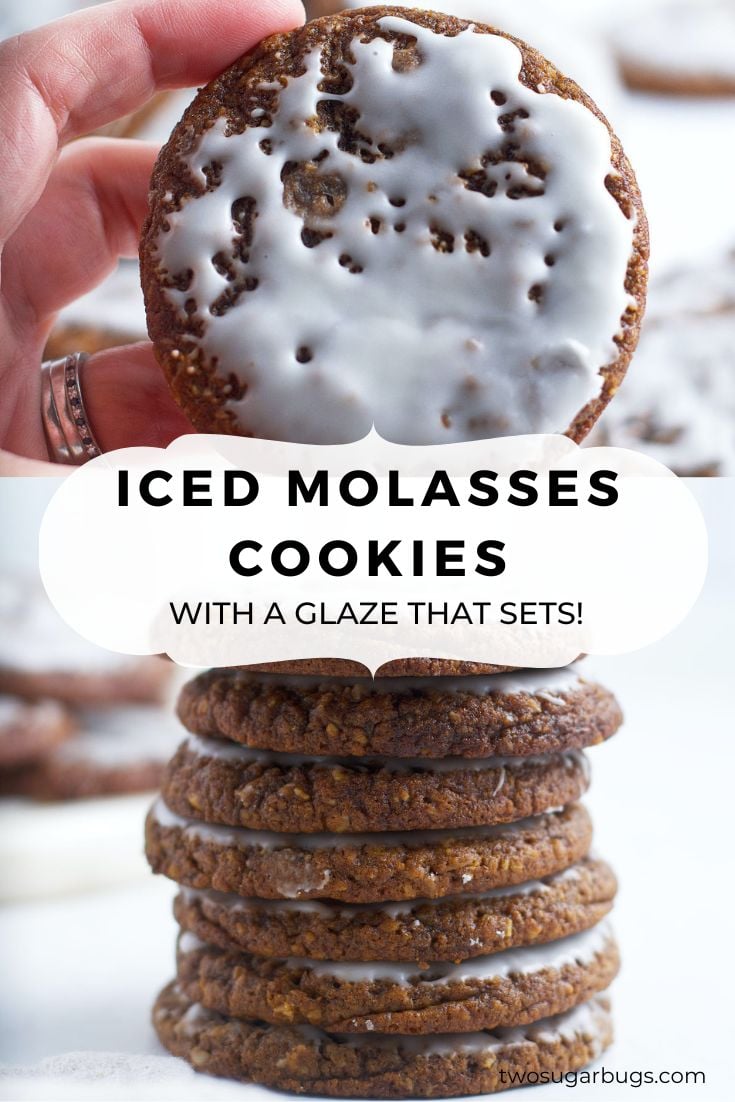 Iced Molasses Cookies two sugar bugs
