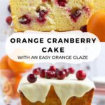 pinterest graphic for orange cranberry cake