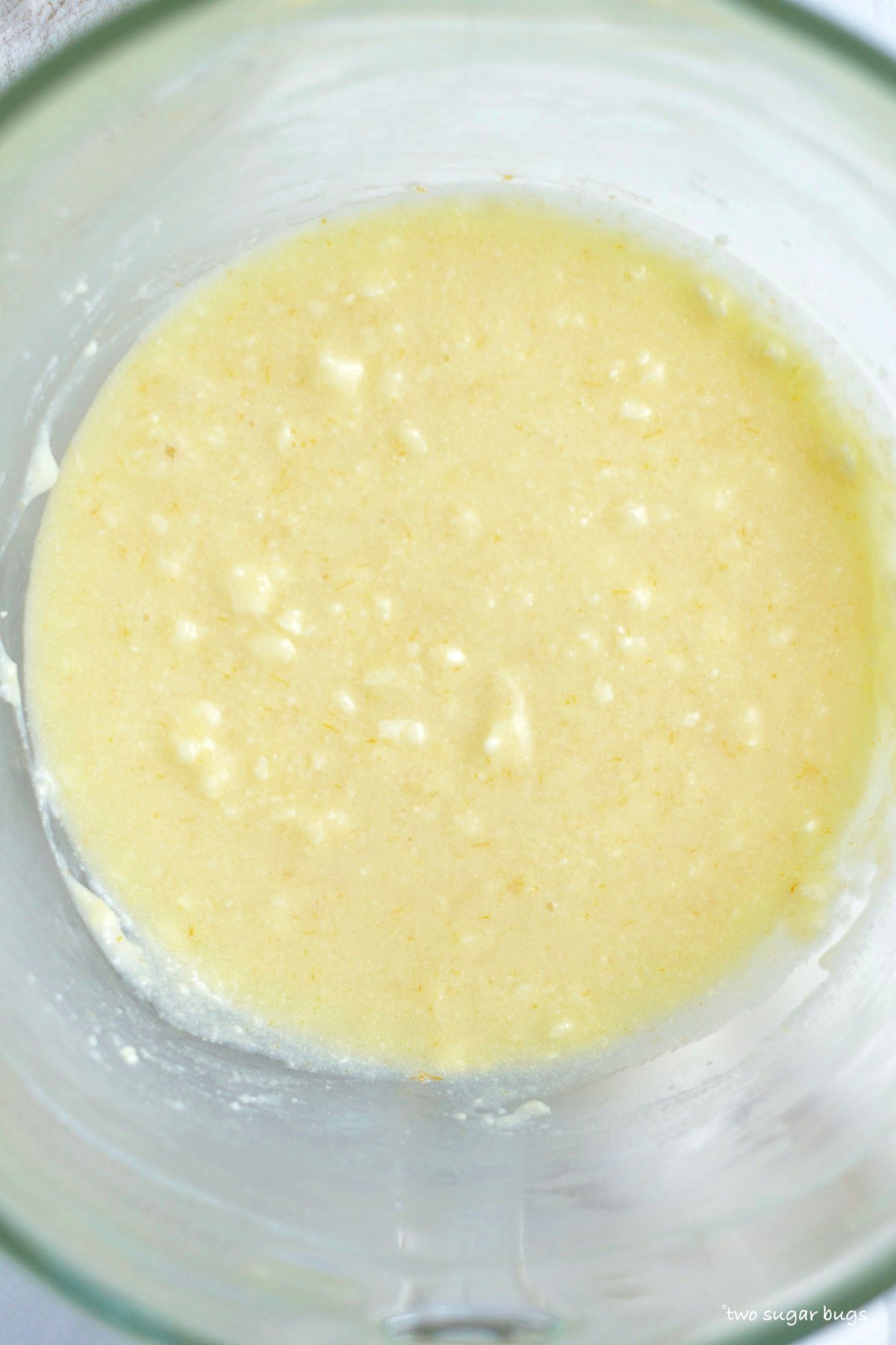 butter, ricotta and sugar in a mixing bowl