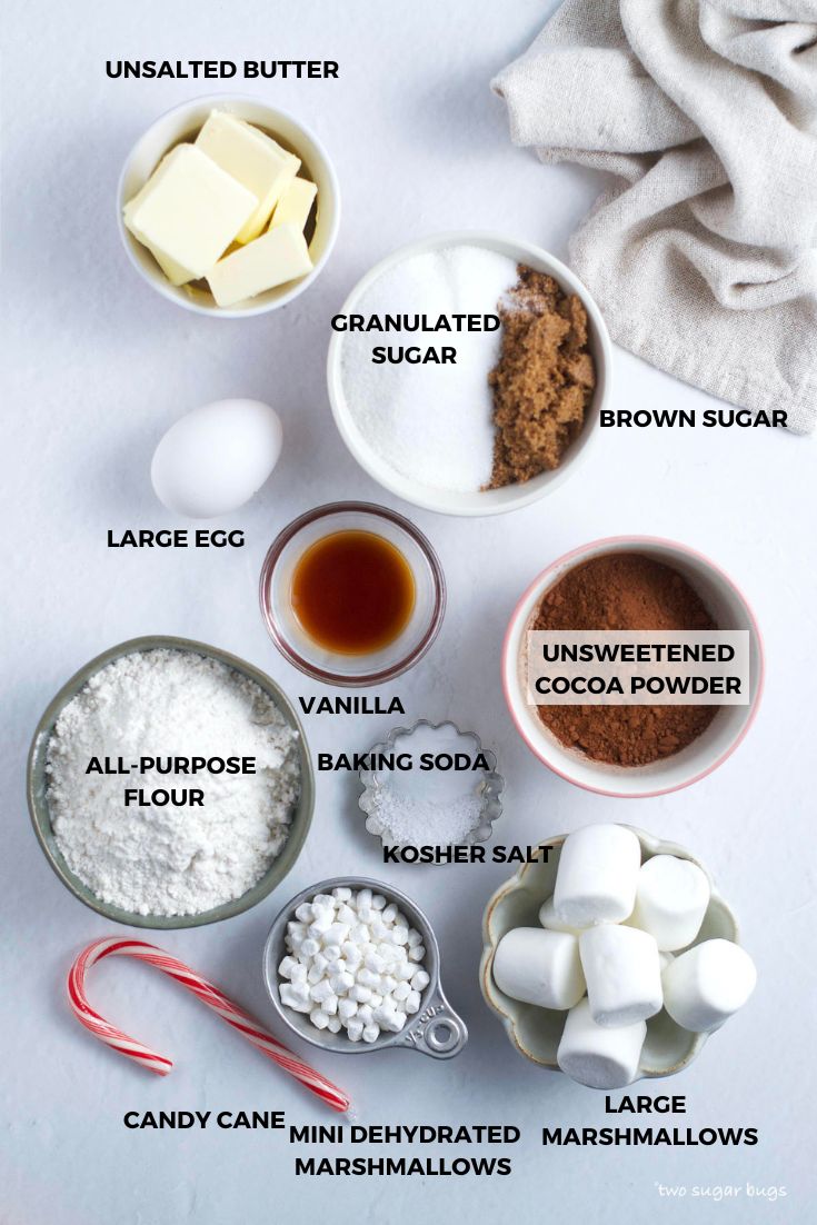 ingredients needed for hot cocoa cookies