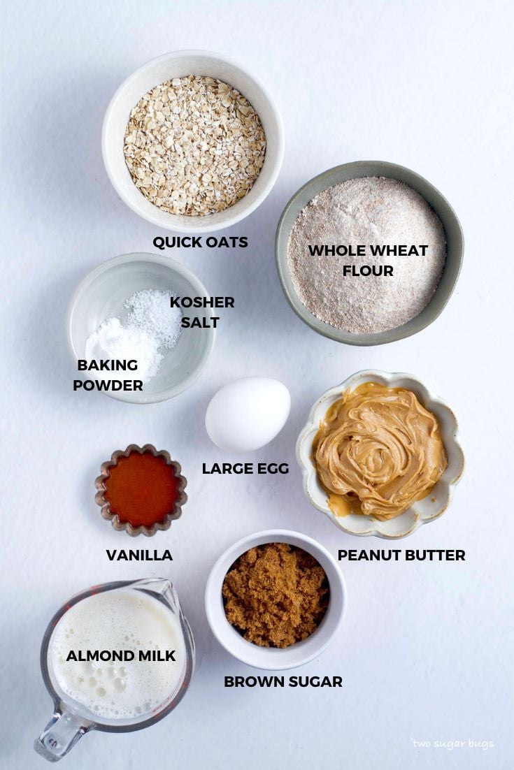 ingredients for peanut butter muffins