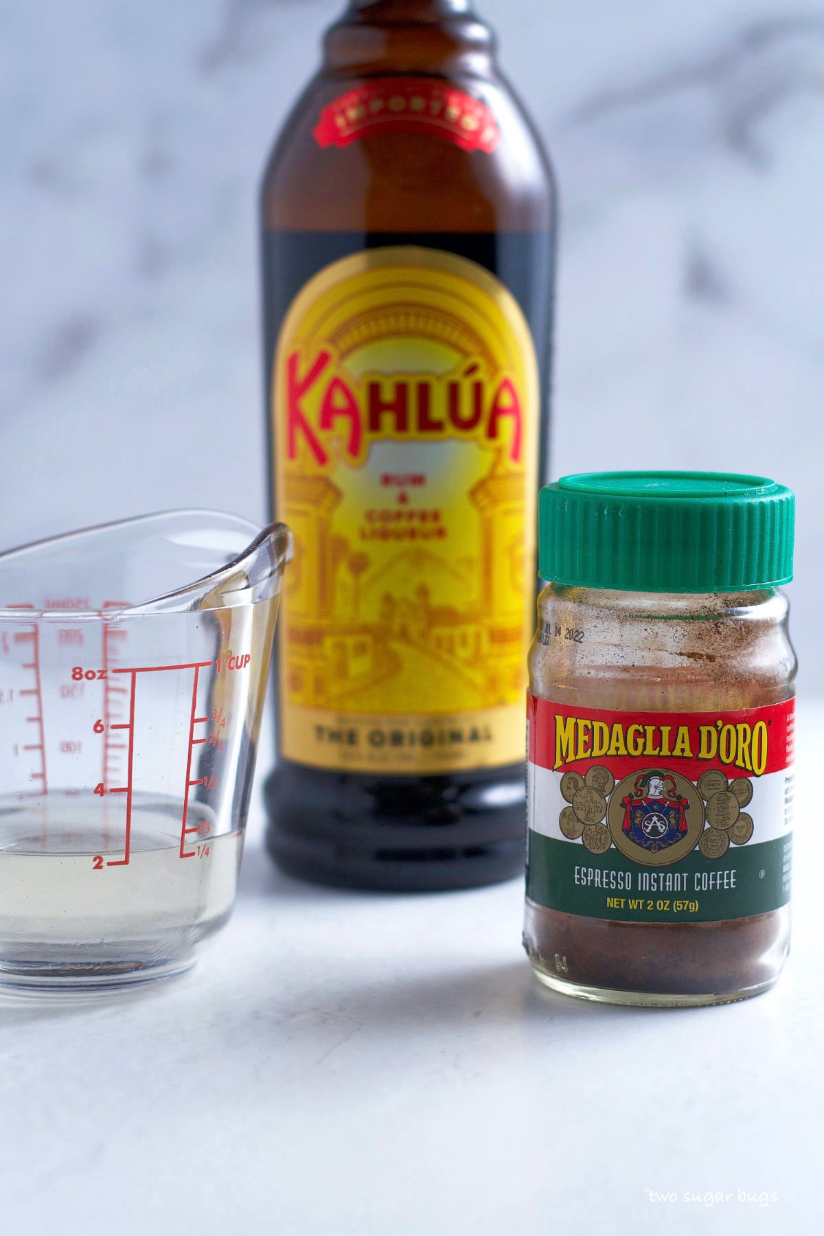 ingredients for kahlua espresso syrup