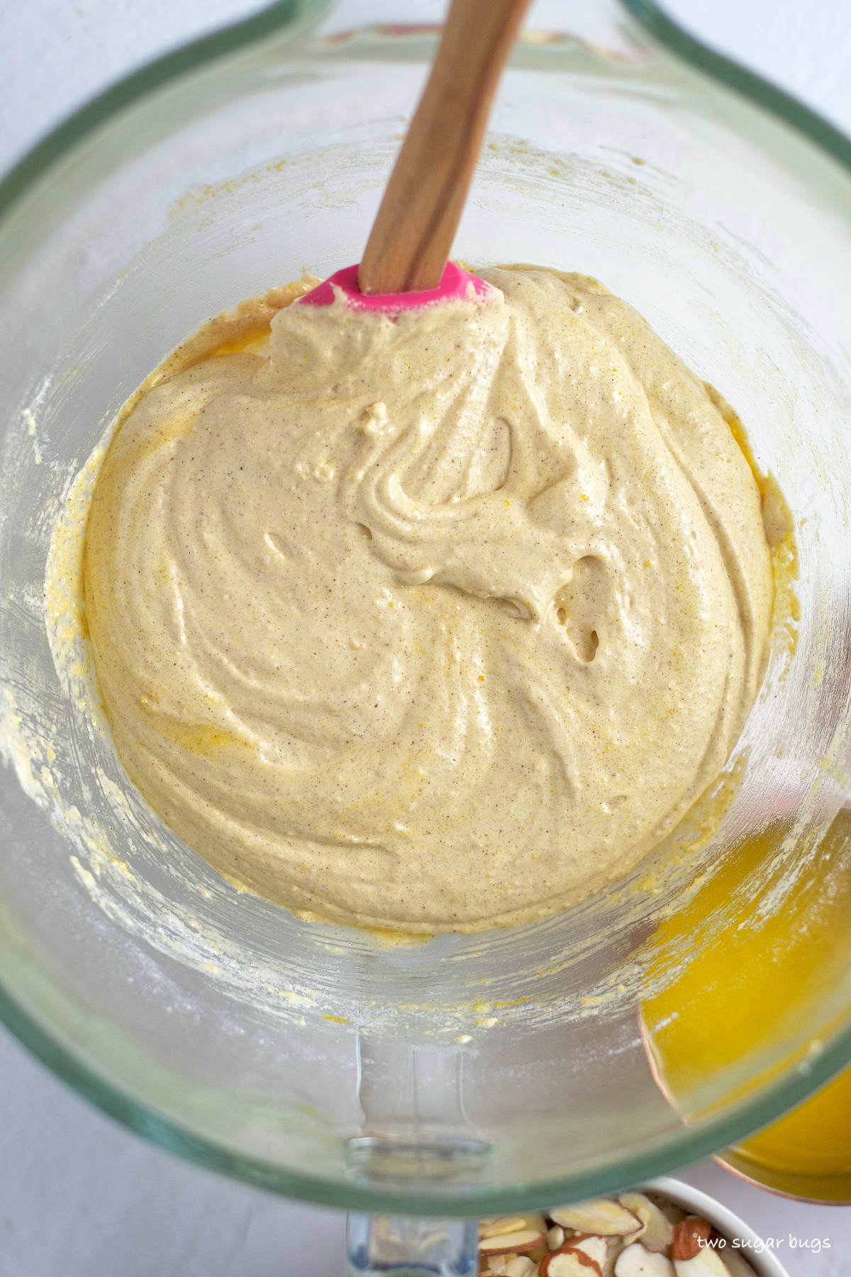 cake batter before the melted butter is added