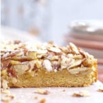 slice of Italian almond cake showing the texture