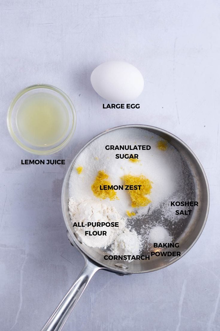 ingredients for easy lemon curd filling