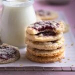 pinterest graphic for raspberry crumble cookies