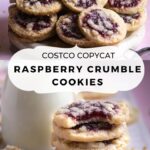 pinterest graphic for raspberry crumble cookies