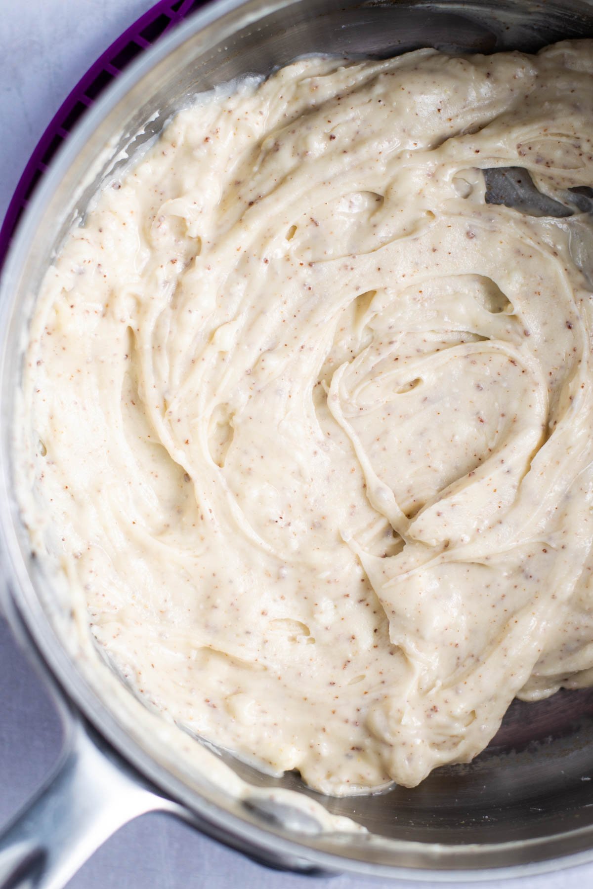 brown butter frosting in saucepan