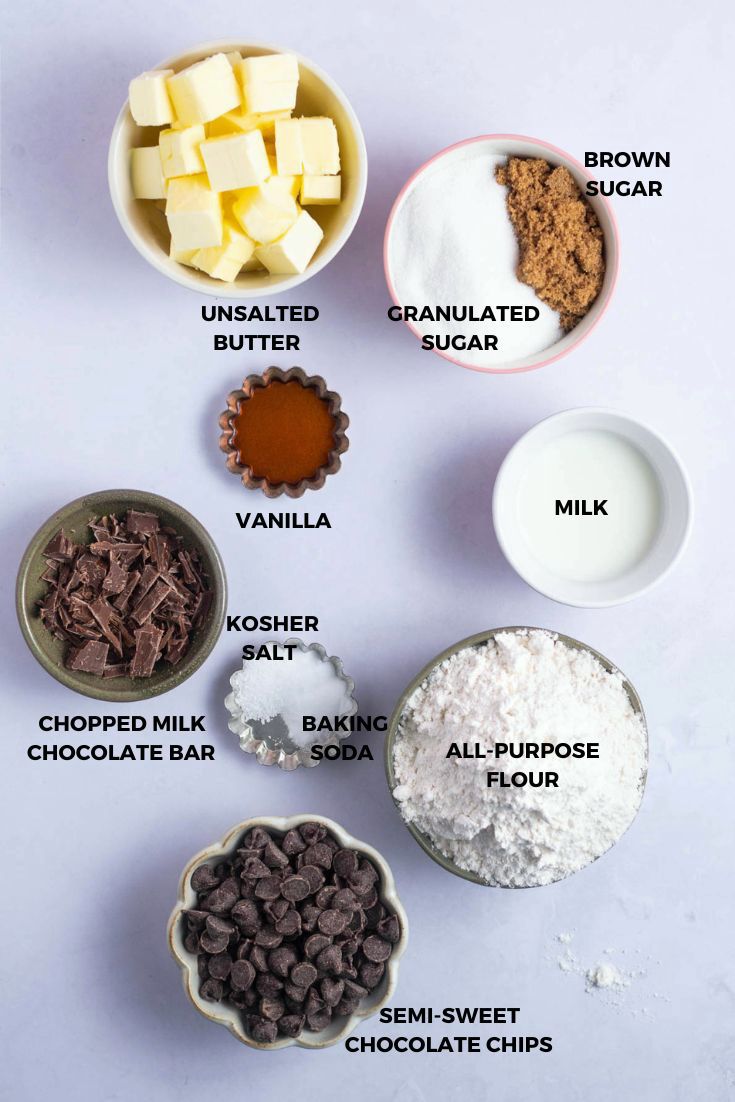 ingredients for egg free chocolate chip cookies