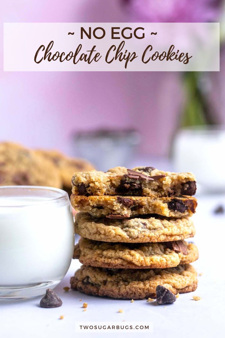 EASY Egg Free Chocolate Chip Cookies two sugar bugs