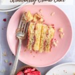 pinterest image for strawberry crumb cake