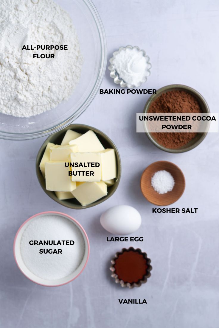 ingredients for chocolate cut out cookies