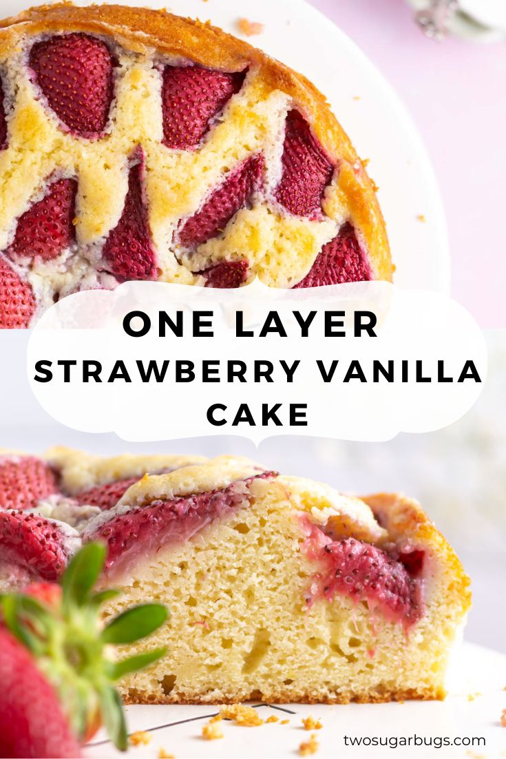 EASY Strawberry Vanilla Cake ~ two sugar bugs