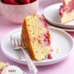 pinterest graphic for strawberry vanilla cake
