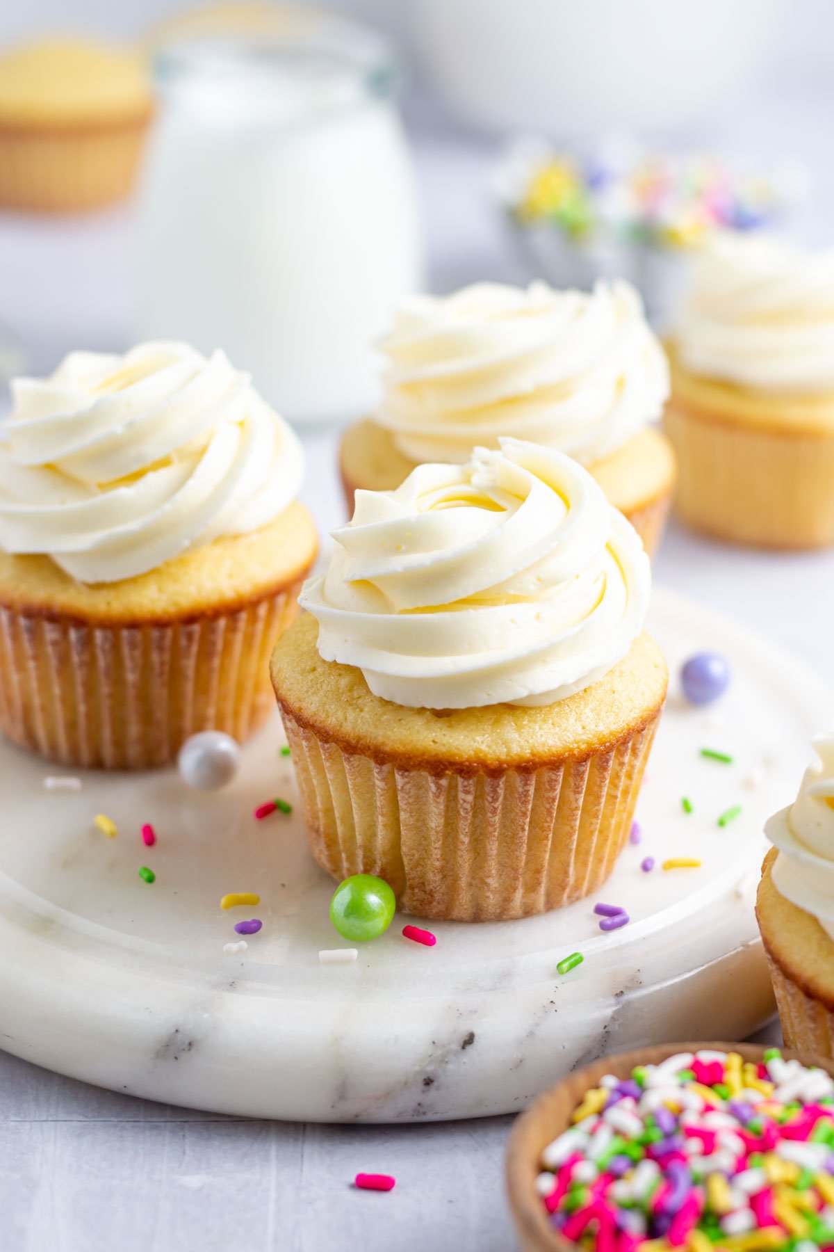 cupcakes with buttercream swirls