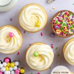 pinterest graphic for easy vanilla cupcakes