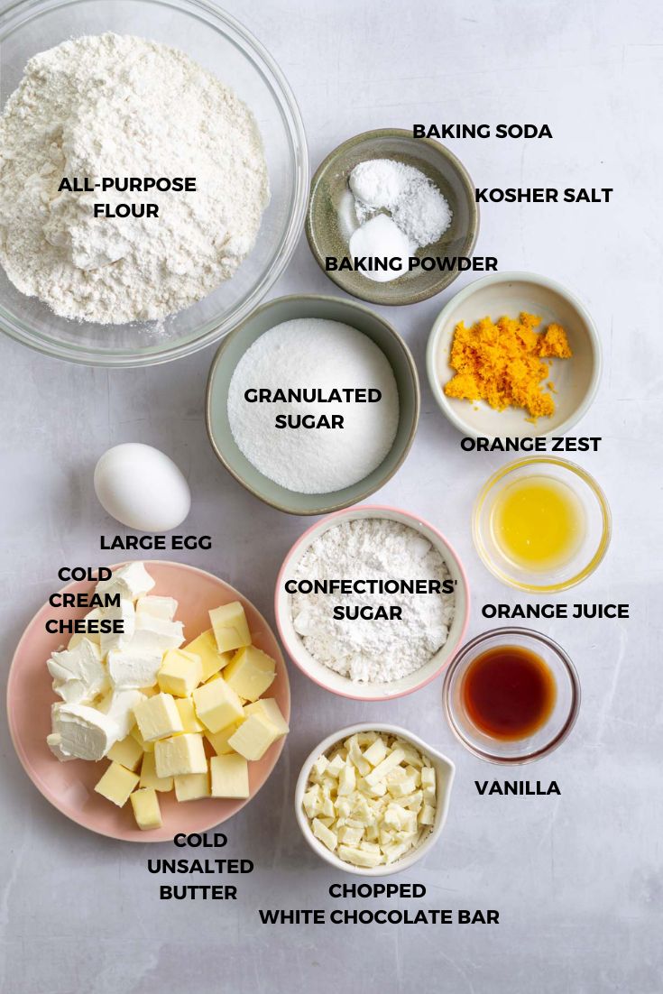 ingredients for orange creamsicle cookies