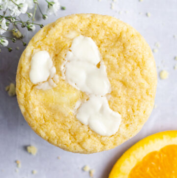 cookie with an orange slice and flowers