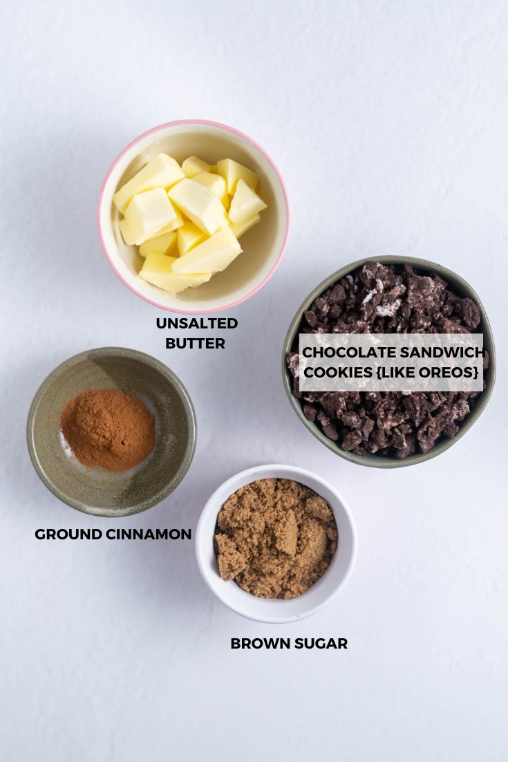 ingredients for oreo cinnamon roll filling