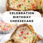 pinterest graphic for birthday cheesecake