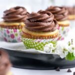 pinterest graphic for chocolate chip cupcakes