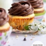 pinterest graphic for chocolate chip cupcakes