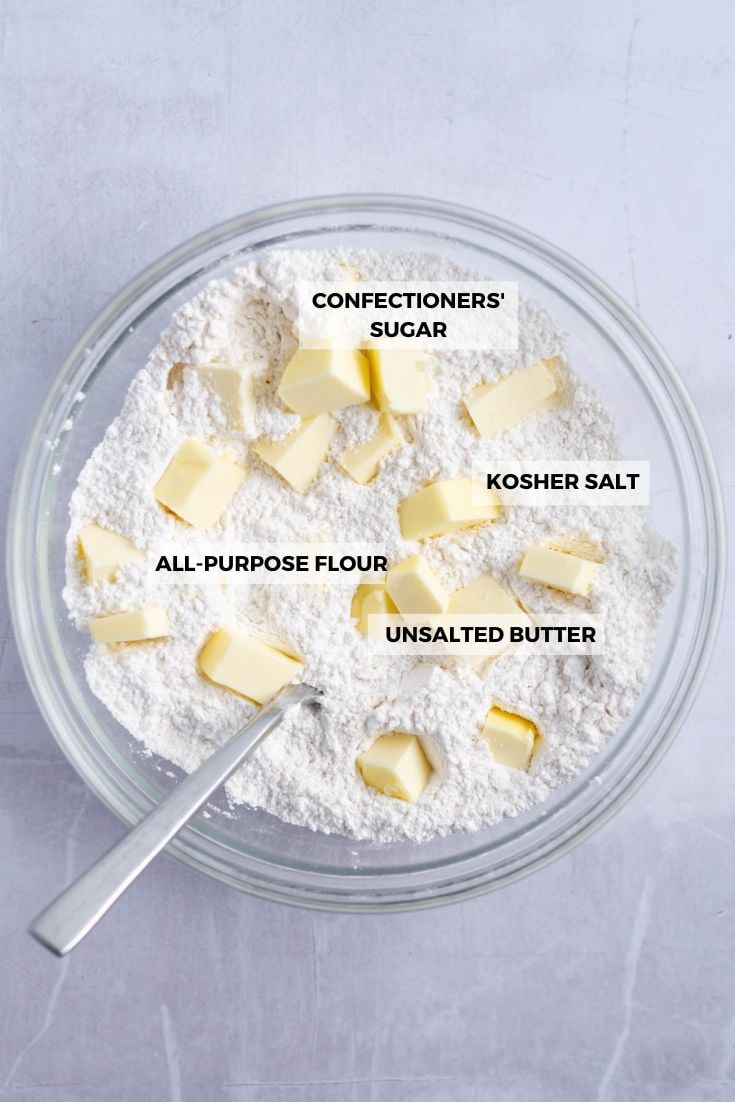 ingredients needed for shortbread tart crust