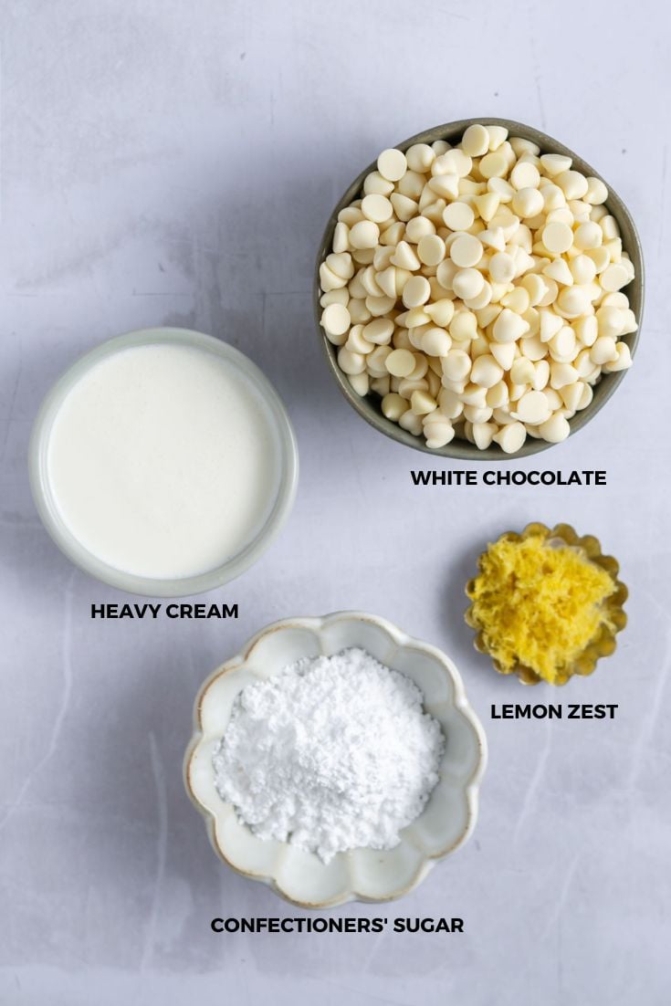 ingredients needed for lemon truffles