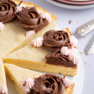 slices of sugar cookie cake on a plate