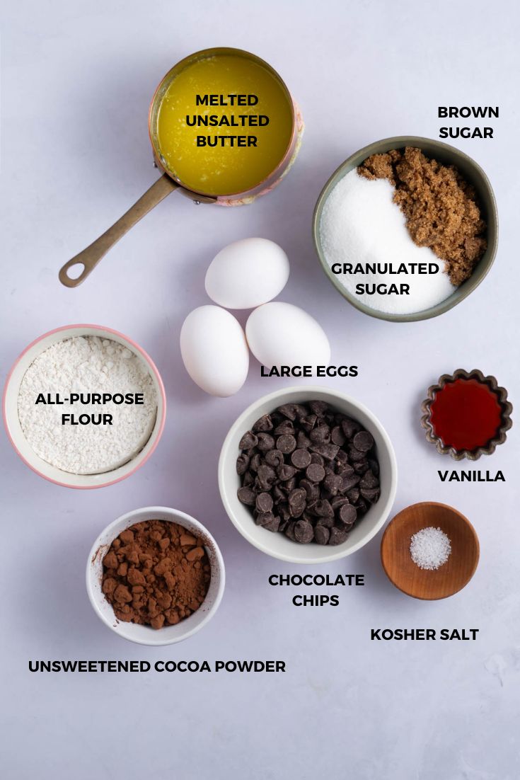 ingredients for brownie pie