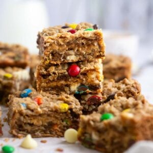 pile of monster cookie bars