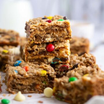 pile of monster cookie bars
