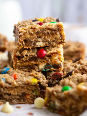 pile of monster cookie bars