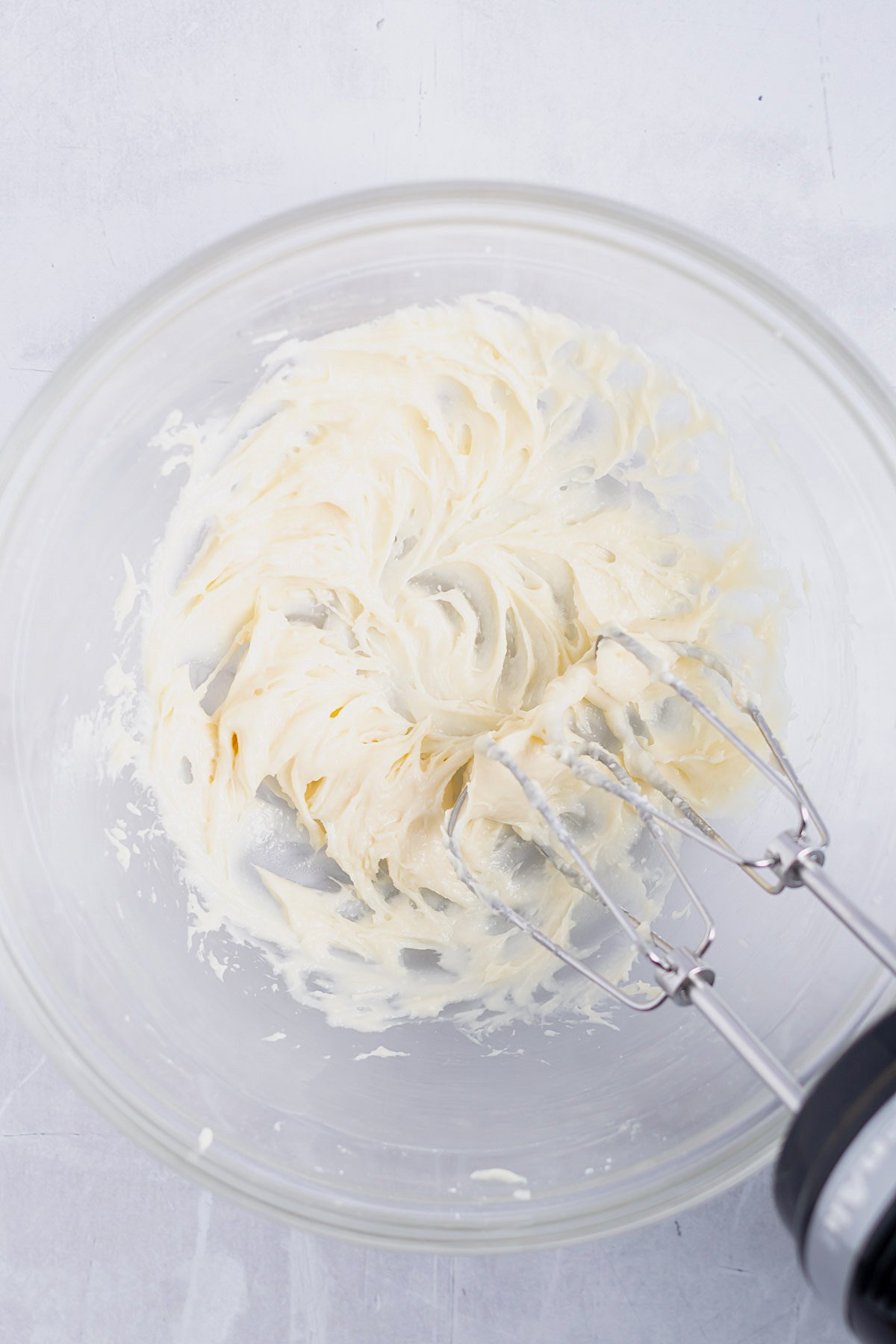 cream cheese, confectioners' sugar and vanilla mixed until smooth with a hand mixer
