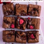 pinterest graphic for raspberry brownies