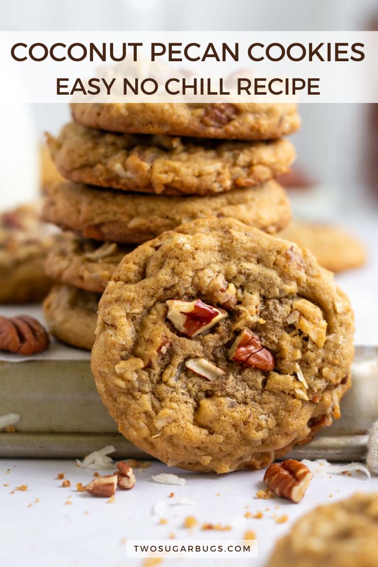 Coconut Pecan Cookies {NO CHILL} ~ two sugar bugs