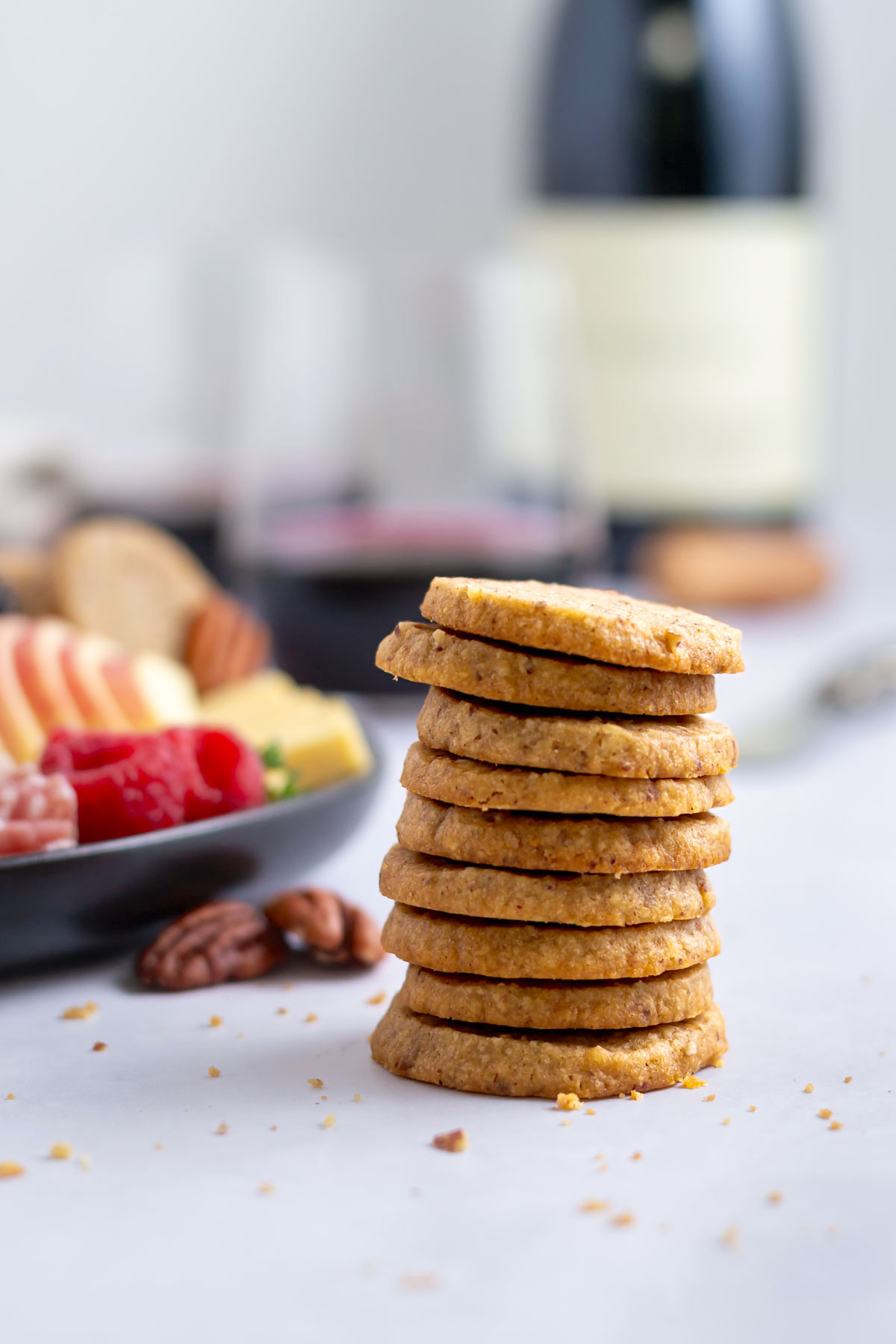 tall stack of homemade crackers