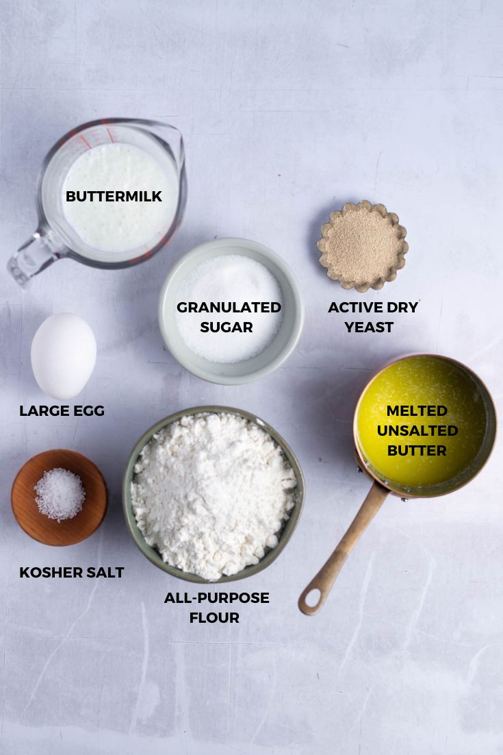 ingredients for small batch cinnamon roll dough