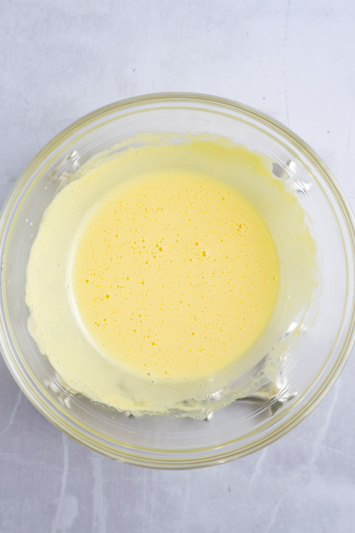 eggs and sugar whisked together until light and the sugar is dissolved.