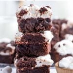 pinterest graphic for marshmallow brownies